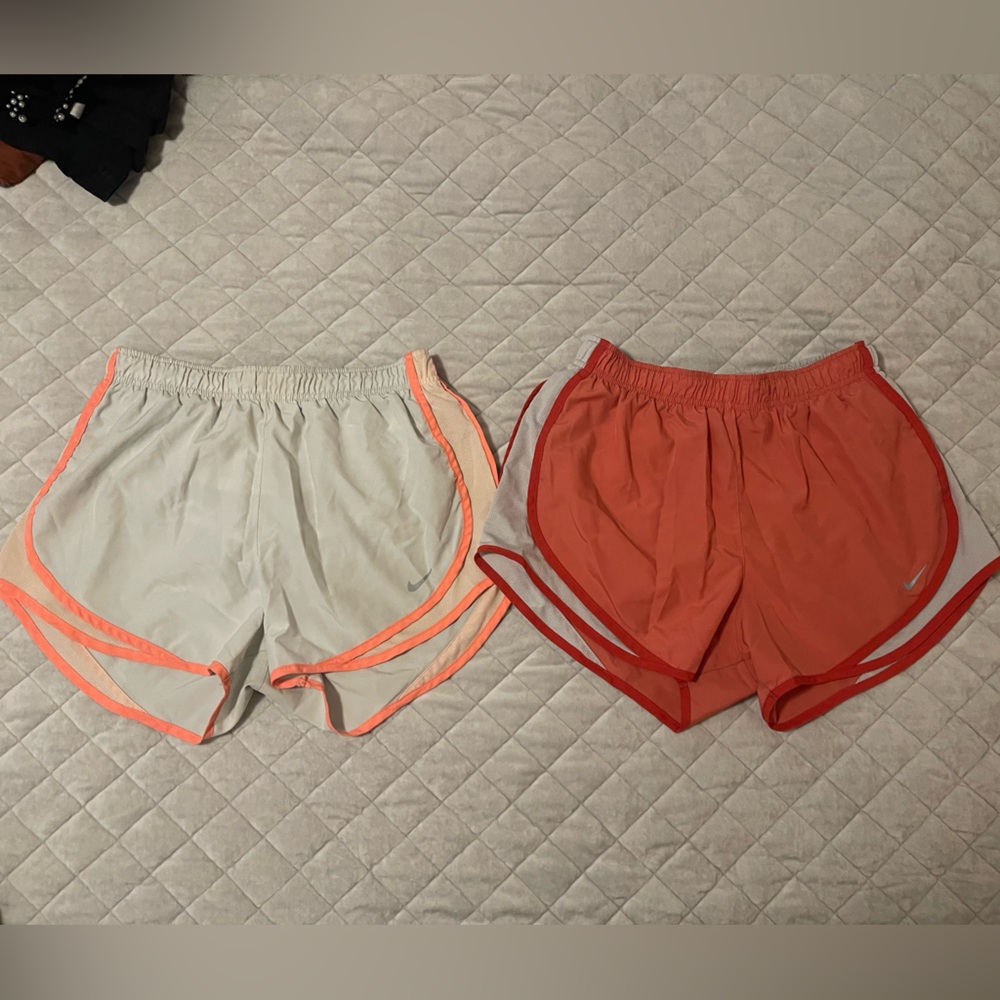 Nike Women's Pink and White Running Shorts